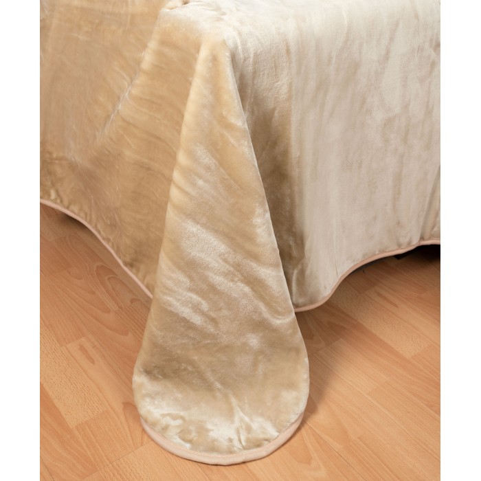 Βελουτέ κουβέρτες (220cm x 240cm) μπεζ