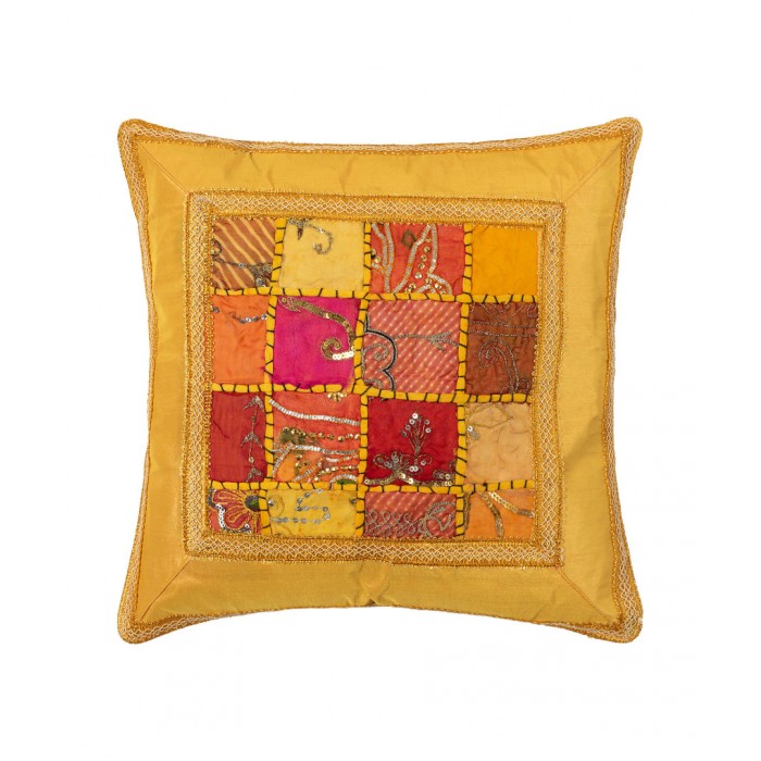 Μαξιλαροθήκη antic με φάσα (40cm x 40cm) κίτρινο