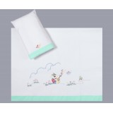 bebe σεντόνι (85cm x 135cm + 26cm x 40cm) πράσινο bebe σεντόνι (85cm x 135cm + 26cm x 40cm) πράσινο
