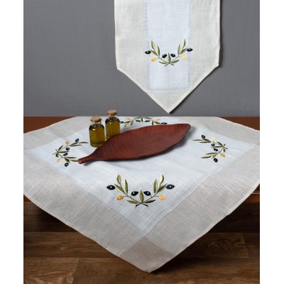 Καρέ bg23a (85cm x 85cm) ivory κίτρινη ελιά