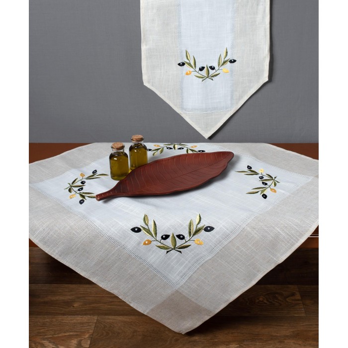 Καρέ bg23a (85cm x 85cm) ivory κίτρινη ελιά