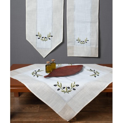 Ροτόντα bg23a (85cm) ivory με μαύρη ελιά
