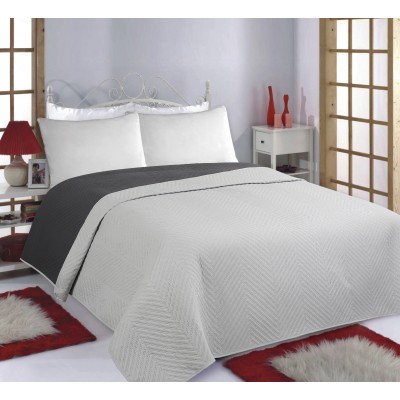 ΚΟΥΒΕΡΛΙ σετ (240cm x 260cm) BONES grey/anthracite