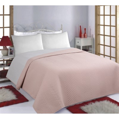 ΚΟΥΒΕΡΛΙ σετ (240cm x 260cm) BONES pink/grey