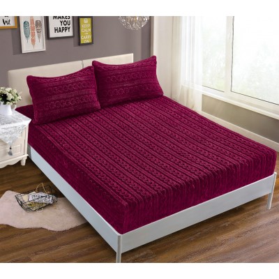 Σεντόνι fleece braid (100cm x 200cm ) μπορντώ