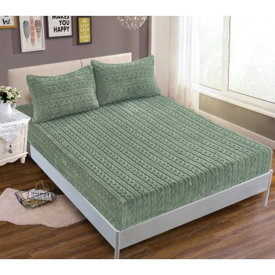 Σεντόνι fleece braid (100cm x 200cm ) πράσινο