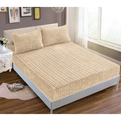 Σεντόνι fleece braid (100cm x 200cm ) ivory