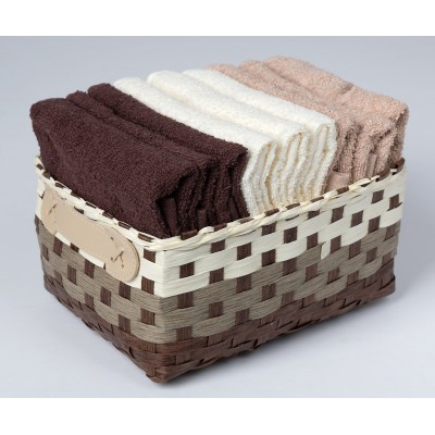 Σετ λαβέτες 9 τεμάχια (30cm x 30cm) καφέ