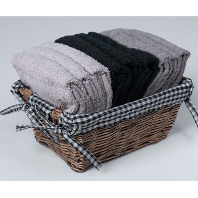 Σετ λαβέτες σε καλάθι 9 τεμάχια (30cm x 30cm) γκρί