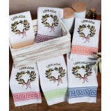 Σετ 12 τεμαχίων ποτηρόπανα (45cm x 65cm) στεφάνι LEFKADA