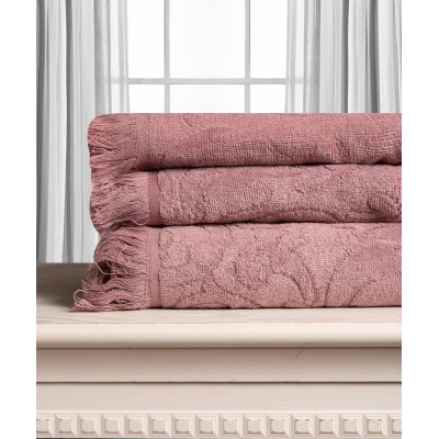 Βαμβακερή ζακάρ πετσέτα ALICIA 520gsm (80cm x 150cm) ανοιχτό καφέ 