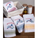 Σετ 12 τεμαχίων ποτηρόπανα (50cm x 70cm) εκκλησία MYKONOS