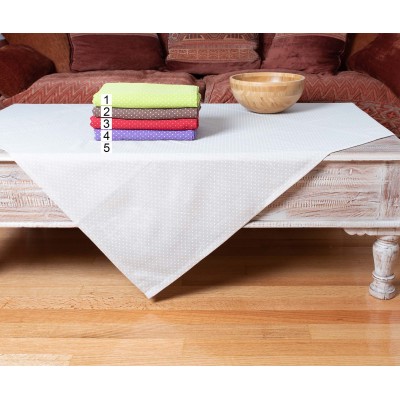 καρέ (90cm x 90cm) πουά καφέ