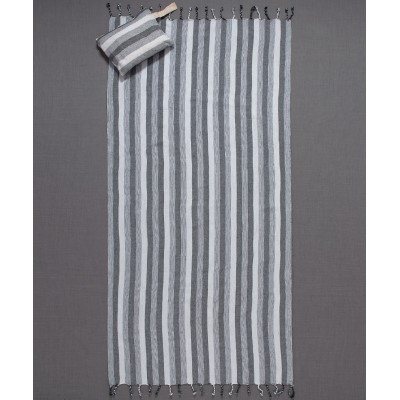 Pestemal με τσαντάκι sf03 (90cm x 180cm) σκούρο γκρί