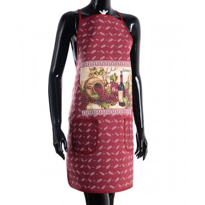 Ολόσωμη ποδιά στάμπα κόκκινη (64cm x 78cm) GREECE