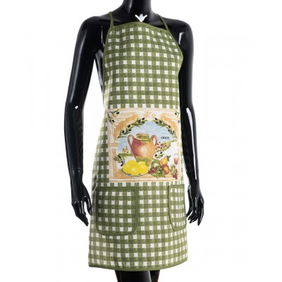 Ολόσωμη ποδιά στάμπα πράσινη (64cm x 78cm) CRETE