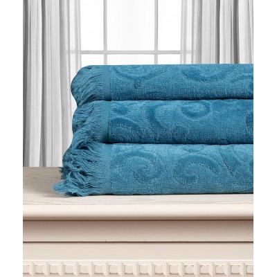 Βαμβακερή ζακάρ πετσέτα ALICIA 520gsm (80cm x 150cm) teal