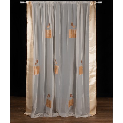 Κουρτίνα w52-5708 (300cm x 300cm) με τρέσα μπεζ