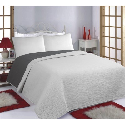 ΚΟΥΒΕΡΛΙ σετ (170cm x 220cm) WAVES grey/anthracite