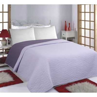 ΚΟΥΒΕΡΛΙ σετ (220cm x 240cm) WAVES lila/purple