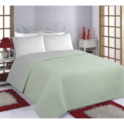 ΚΟΥΒΕΡΛΙ σετ (170cm x 220cm) WAVES mint/grey