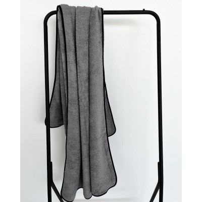 Βαμβακερή Πετσέτα Πισίνας Deck με Ρέλι Naftis 90x200cm Μπουρνουζοπετσέτα | 90x200cm Γκρι απαλό