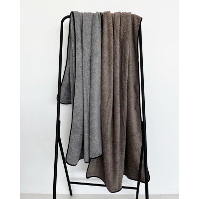 Βαμβακερή Πετσέτα Πισίνας Deck με Ρέλι Naftis 90x200cm Μπουρνουζοπετσέτα | 90x200cm Γκρι απαλό