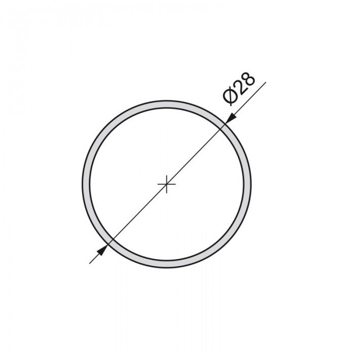 Σωλήνας ντουλάπας αλουμινίου για κρεμάστρες Φ28 Emuca 6057862