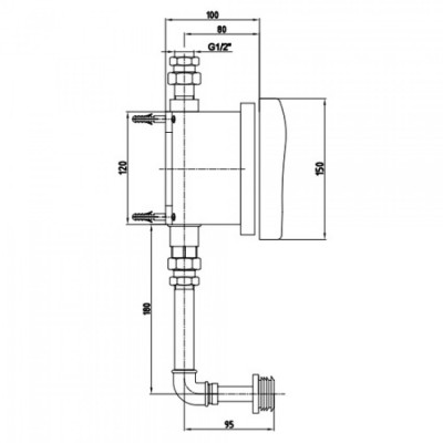 Εντοιχιζόμενο φλουσόμετρο ουρητηρίου με φωτοκύτταρο Serel E.C.A 102111074-100