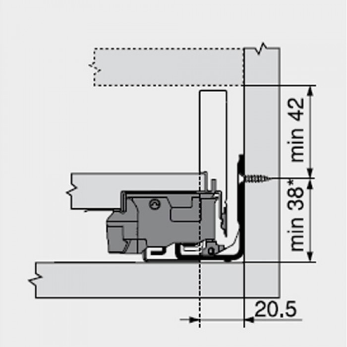 Μεταλλικά Πλαϊνά συρταριού BLUM LEGRABOX -N- με ύψος 8cm και Βάθος 50cm σε χρώμα Ανθρακί