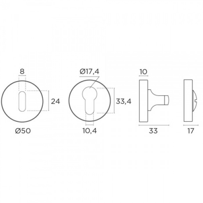 Ροζέτα Convex Μεσόπορτας 2015 σε Ματ Ορείχαλκο