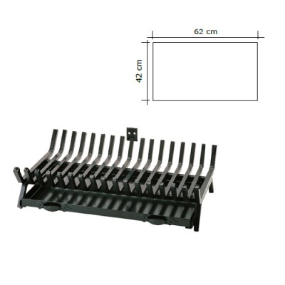 Σχάρα Ζωγομετάλ 651 σε Μαύρο Χωρίς Σταχτοθήκη 62 x 42 cm