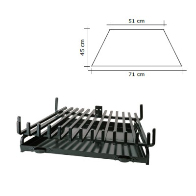 Σχάρα Ζωγομετάλ 655 σε Μαύρο Χωρίς Σταχτοθήκη 71 x 45 x 51cm