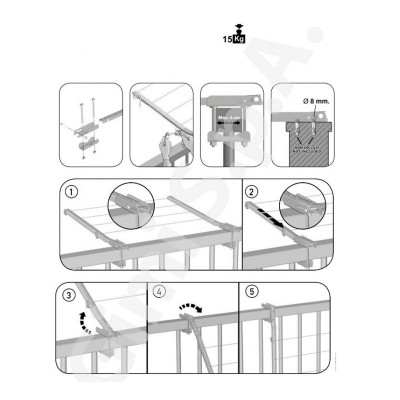 Απλώστρα Βιδωτή για Κάγκελα Profal 300938 Κατάλληλη για όλους τους τύπους Κουπαστής
