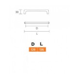 Λαβή επίπλου Conset C1369-128 Μεταλλικό Μαύρο