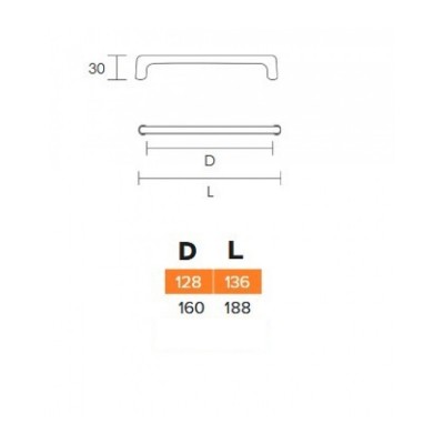 Λαβή επίπλου Conset C1369-192 Ματ Νίκελ