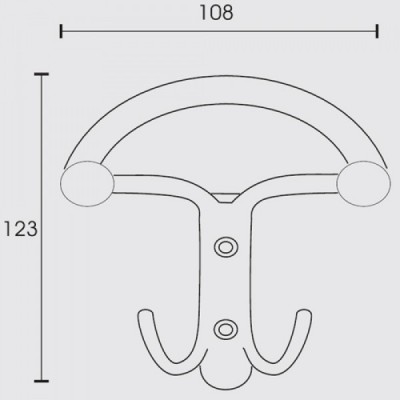 Μεταλλική Κρεμάστρα Τοίχου 108mm X 123mm σε Αντικέ Χρυσό Νο100