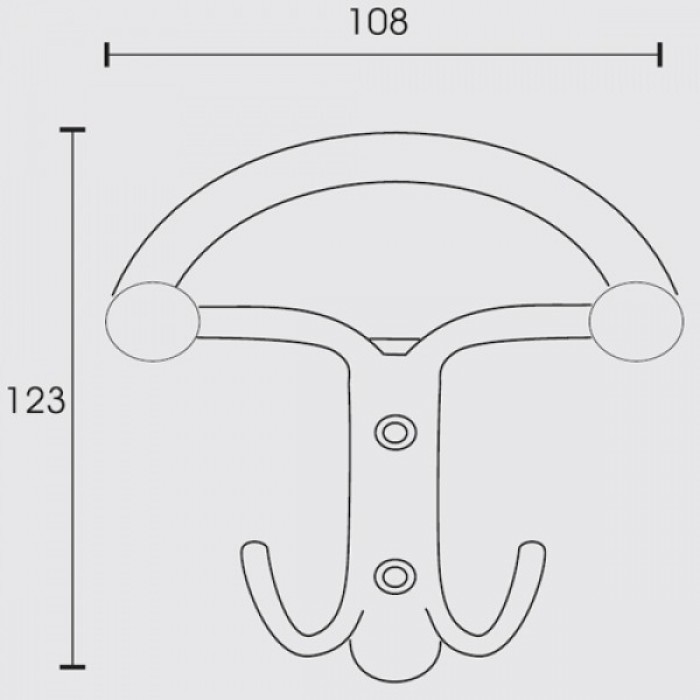 Μεταλλική Κρεμάστρα Τοίχου 108mm X 123mm σε Νίκελ Αντικέ Νο100
