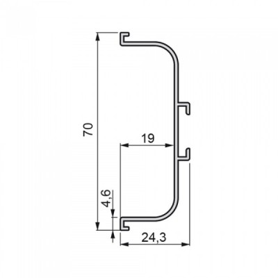 Μεσαίο Προφίλ (U) Gola Emuca 8900114 Μαύρο Βέργα Μήκους 3.90m
