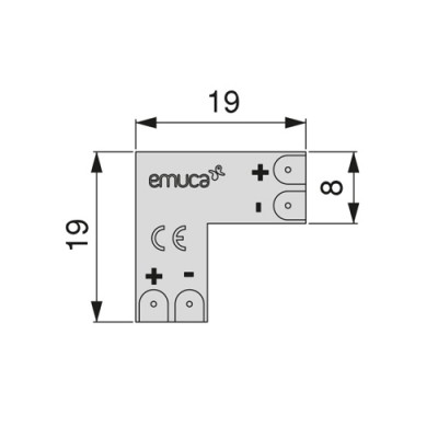 Γωνιακός Σύνδεσμος  για ταινία Led Emuca 5202820