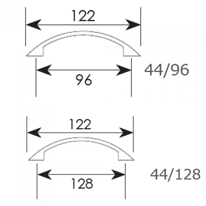 Λαβές επίπλων σειρά 44 Λευκό χρώμα