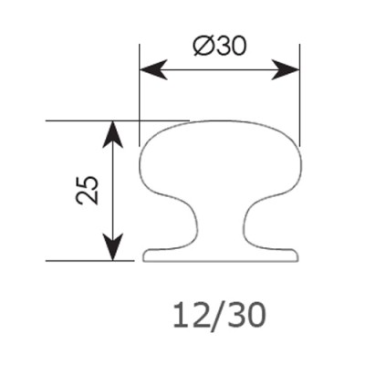 Πόμολα επίπλων σειρά 12 Χρώμιο ματ 25/30mm