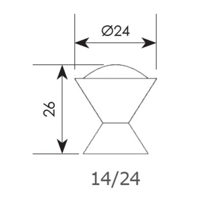 Πόμολα επίπλων σειρά 14 Όρο ματ