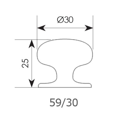 Πόμολα επίπλων σειρά 59 Όρο ματ