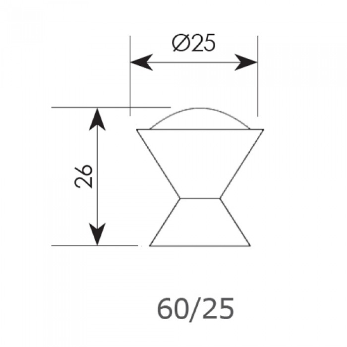 Πόμολα επίπλων ΖΩΓΟΜΕΤΑΛ σειρά 60 όρο ματ