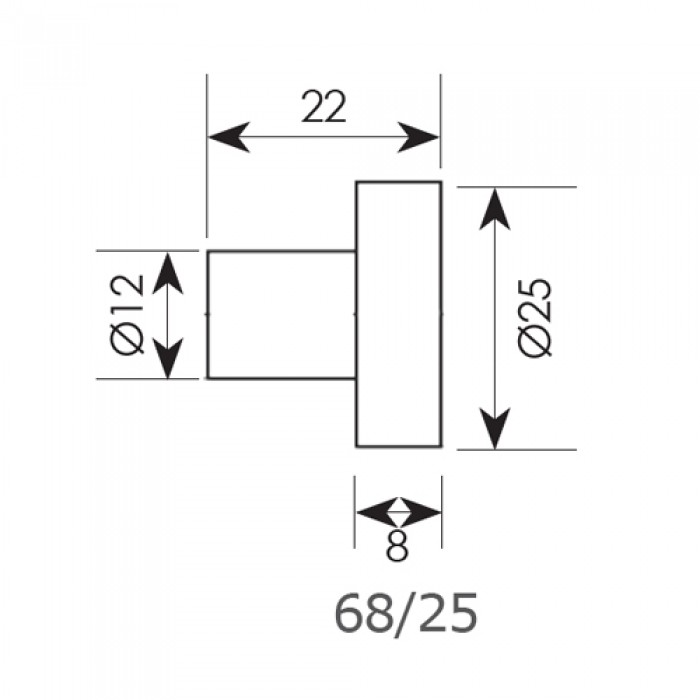 Πόμολα επίπλων σειρά 68 Νίκελ ματ