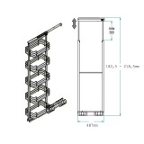 Τροφοθήκη κολώνα με φρένο για κουτί 30cm με 5 καλάθια και ύψος από 182,5 έως 218,5  852A INOXA