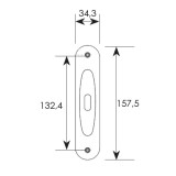 Χούφτα συρόμενης πόρτας σειρά 220 Χρώμιο ματ