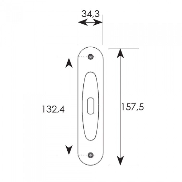 Χούφτα συρόμενης πόρτας σειρά 220 Χρώμιο ματ