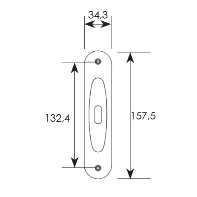 Χούφτα συρόμενης πόρτας σειρά 220 Όρο με Οπή